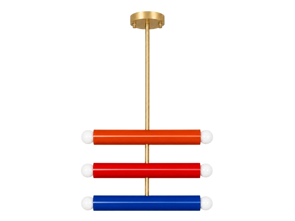 Lampadario in metallo "Vento" - 35 x 10 cm - Arancione