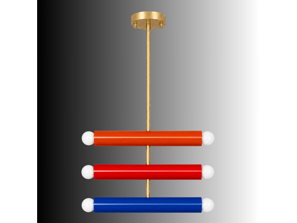 Lampadario in metallo "Vento" - 35 x 10 cm - Arancione
