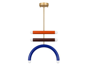 Lampadario in metallo "Vento" - 50 x 10 cm - Blu