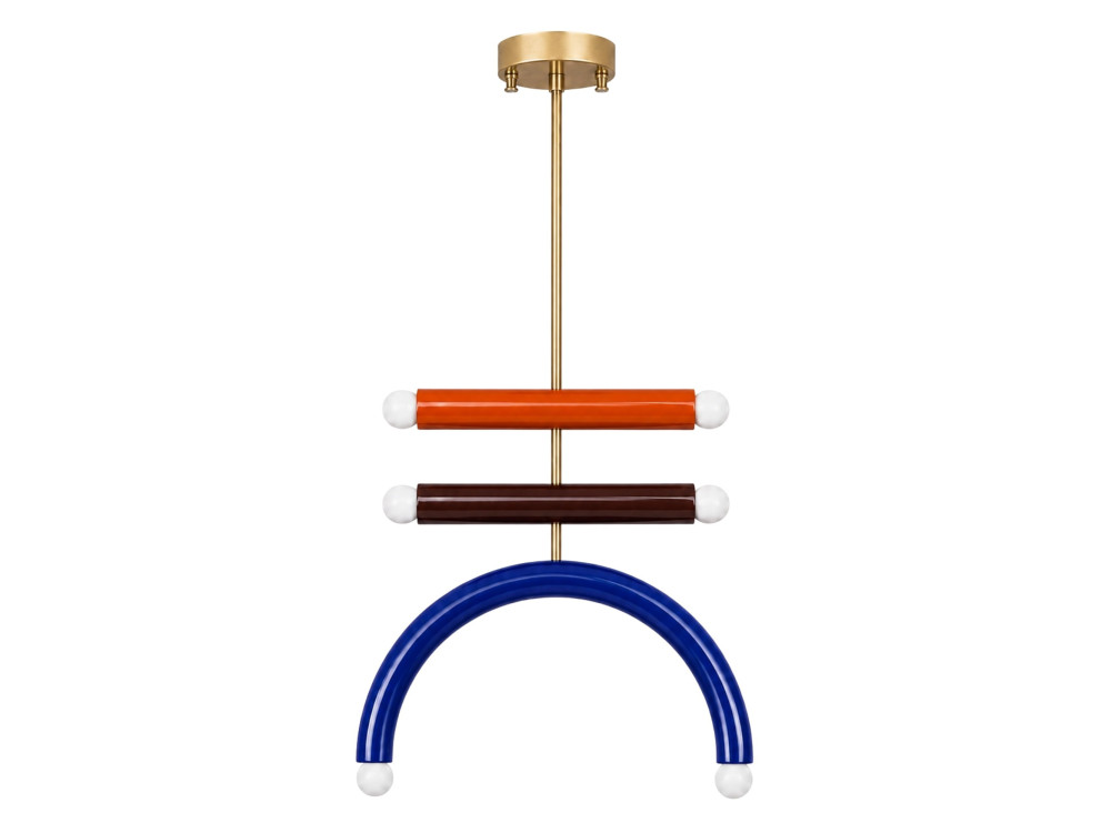 Lampadario in metallo "Vento" - 50 x 10 cm - Blu