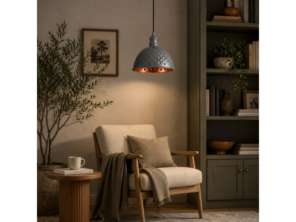 Lampada a sospensione in metallo "Echo" - 26 x 26 cm - Grigio