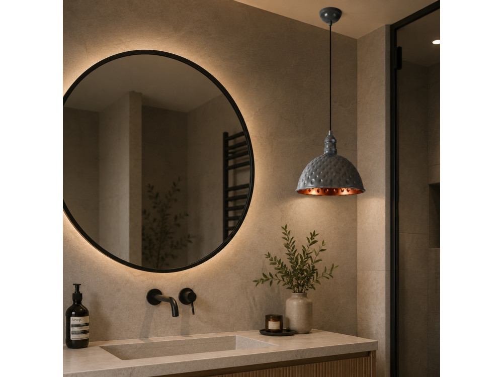Lampada a sospensione in metallo "Echo" - 26 x 26 cm - Grigio