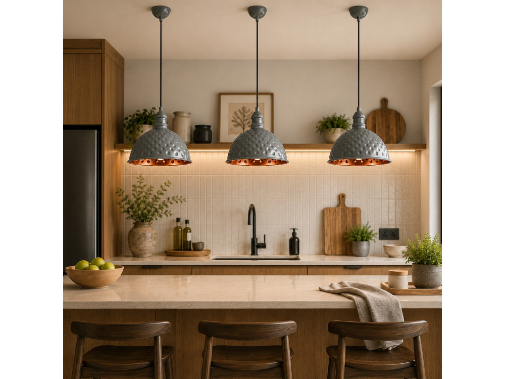 Lampada a sospensione in metallo "Echo" - 26 x 26 cm - Grigio
