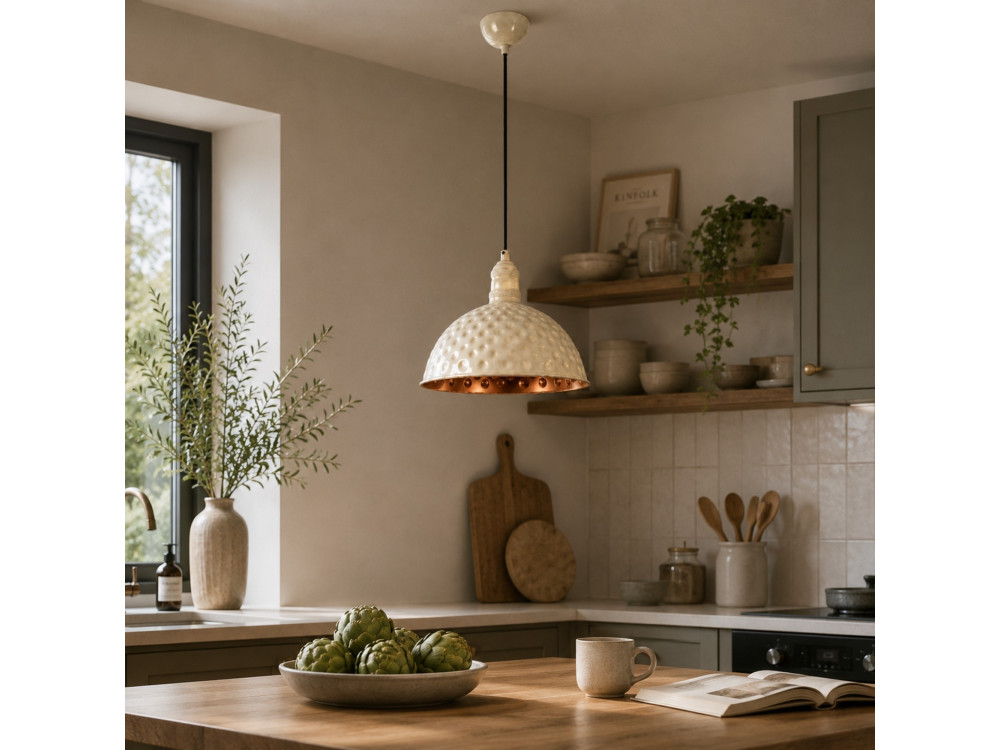 Lampada a sospensione in metallo "Echo" - 26 x 26 cm - Beige