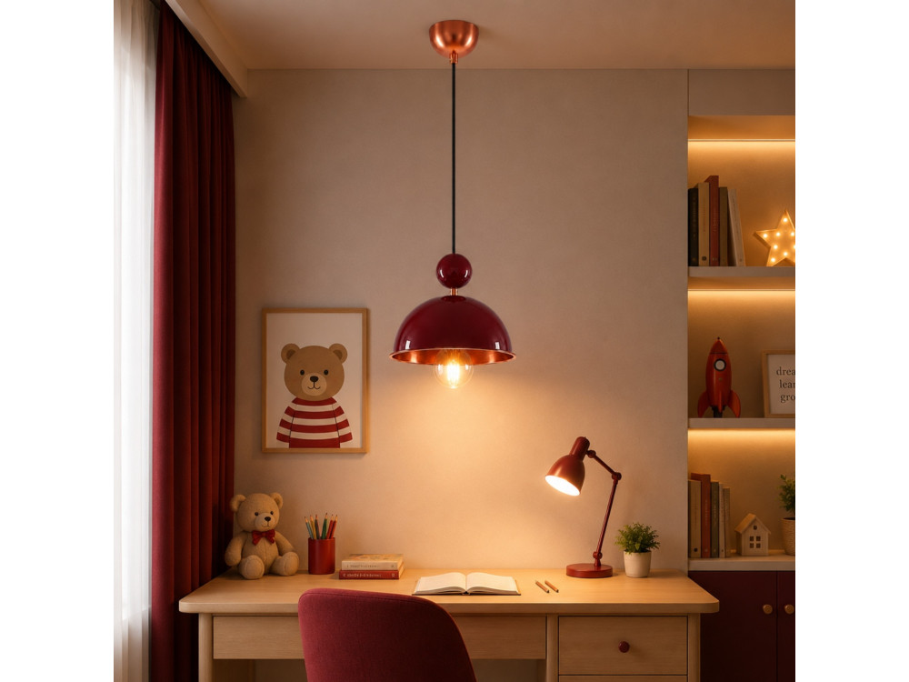 Lampada a sospensione in metallo "Bubble" - 21 x 21 cm - Bordeaux