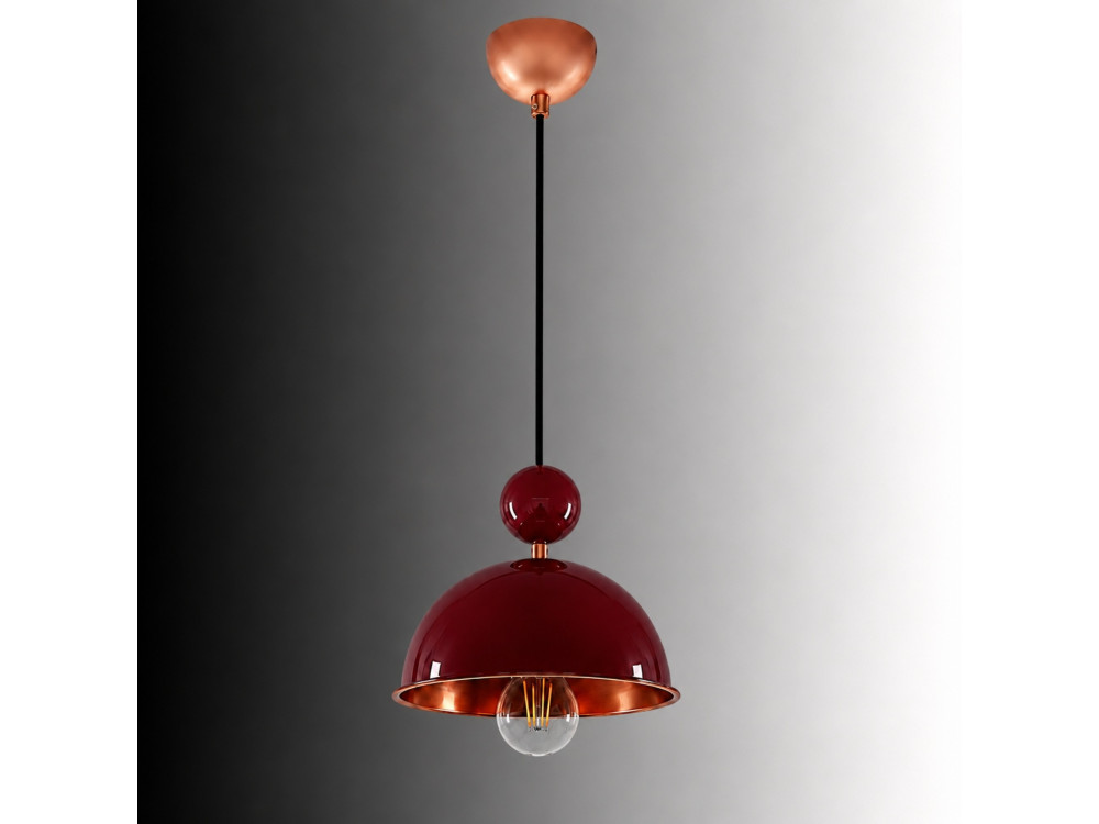 Lampada a sospensione in metallo "Bubble" - 21 x 21 cm - Bordeaux