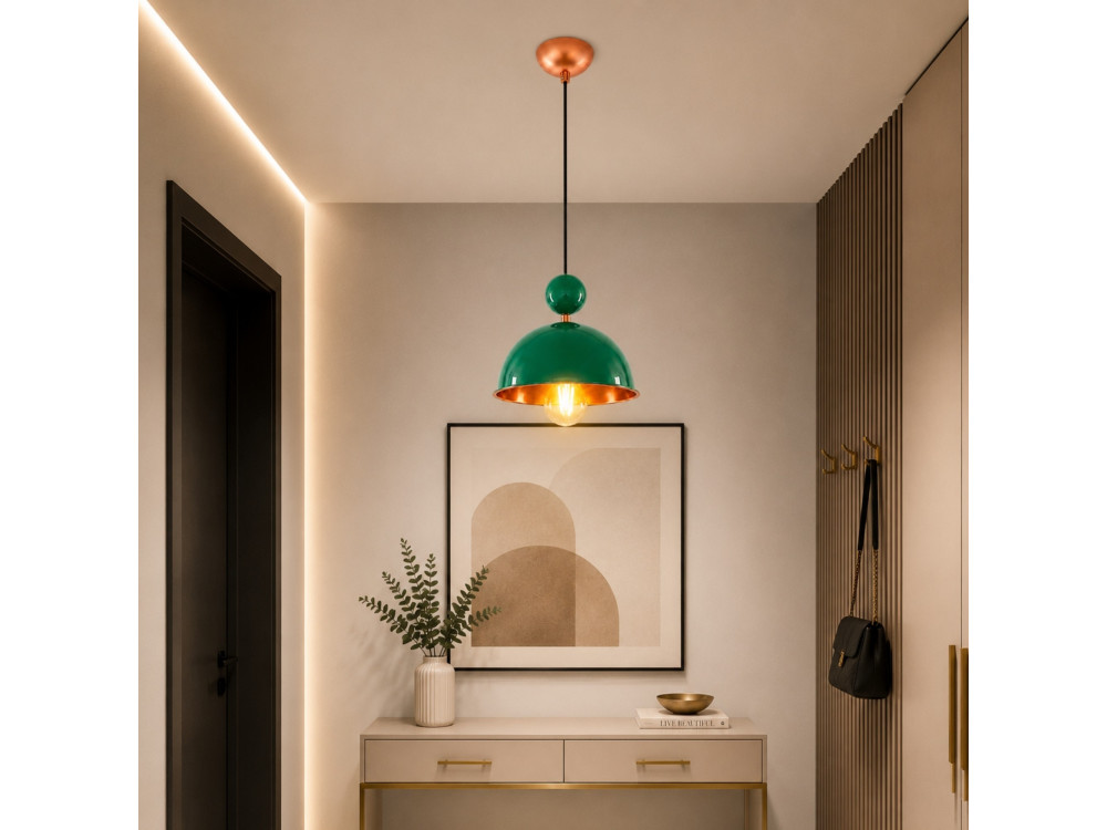 Lampada a sospensione in metallo "Bubble" - 21 x 21 cm - Verde chiaro