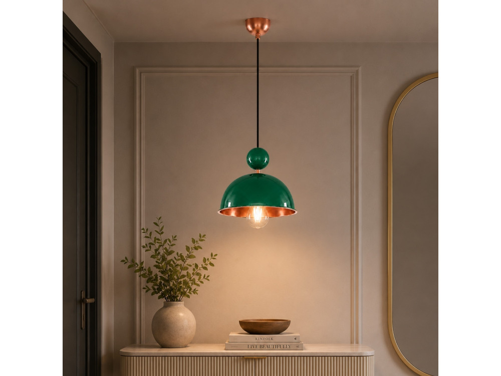 Lampada a sospensione in metallo "Bubble" - 21 x 21 cm - Verde chiaro