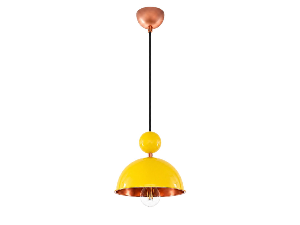 Lampada a sospensione in metallo "Bubble" - 21 x 21 cm - Giallo