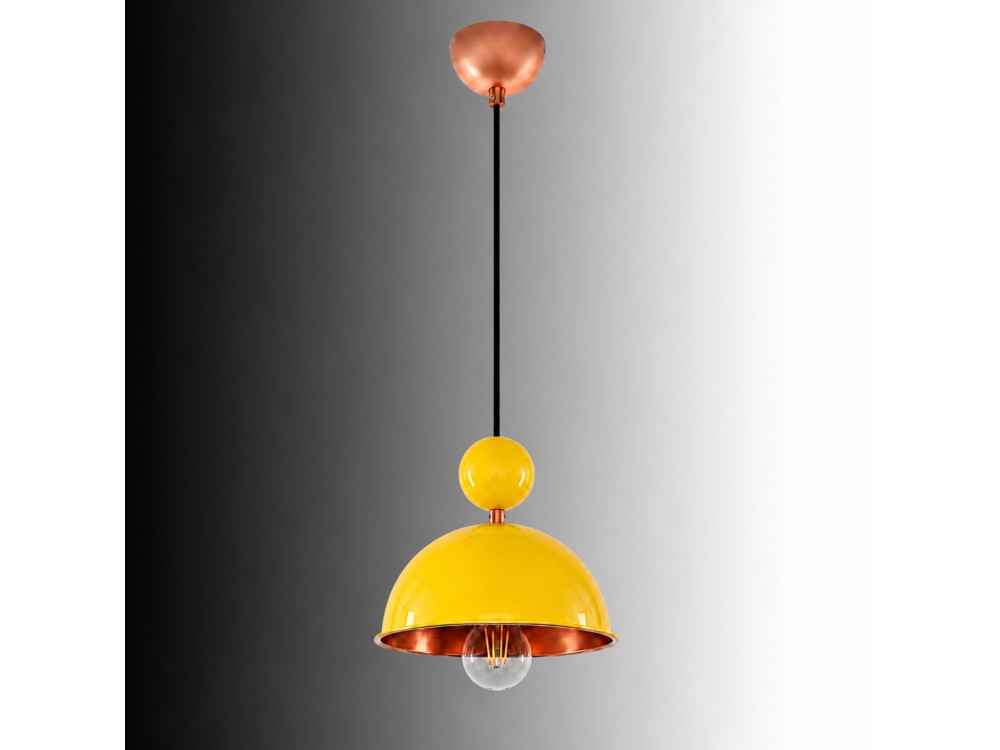 Lampada a sospensione in metallo "Bubble" - 21 x 21 cm - Giallo