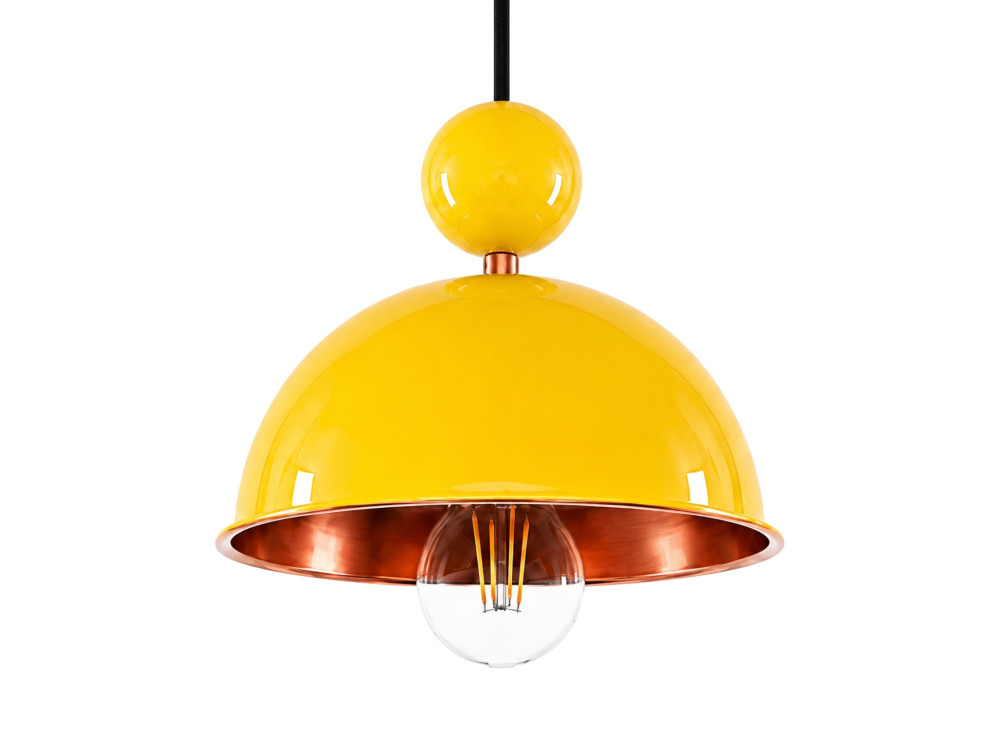 Lampada a sospensione in metallo "Bubble" - 21 x 21 cm - Giallo