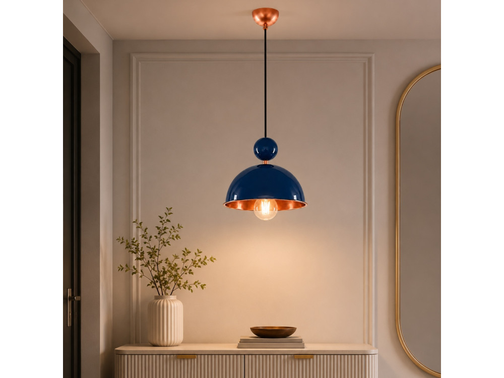 Lampada a sospensione in metallo "Bubble" - 21 x 21 cm - Blu navy