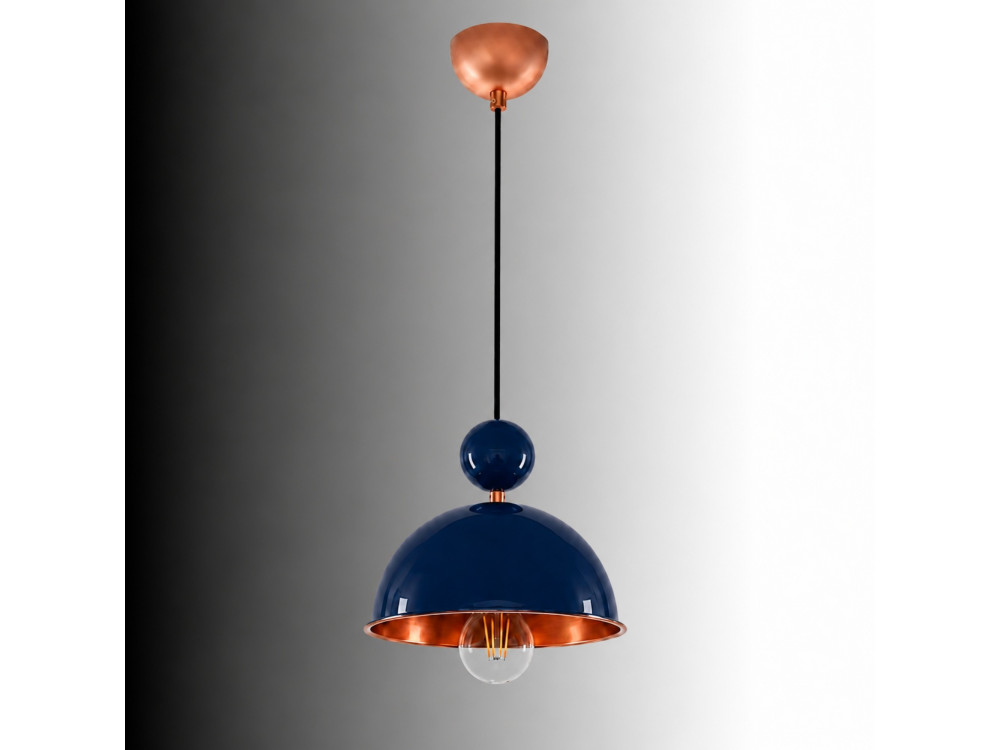 Lampada a sospensione in metallo "Bubble" - 21 x 21 cm - Blu navy