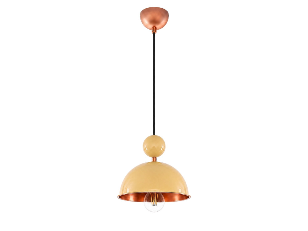 Lampada a sospensione in metallo "Bubble" - 21 x 21 cm - Giallo