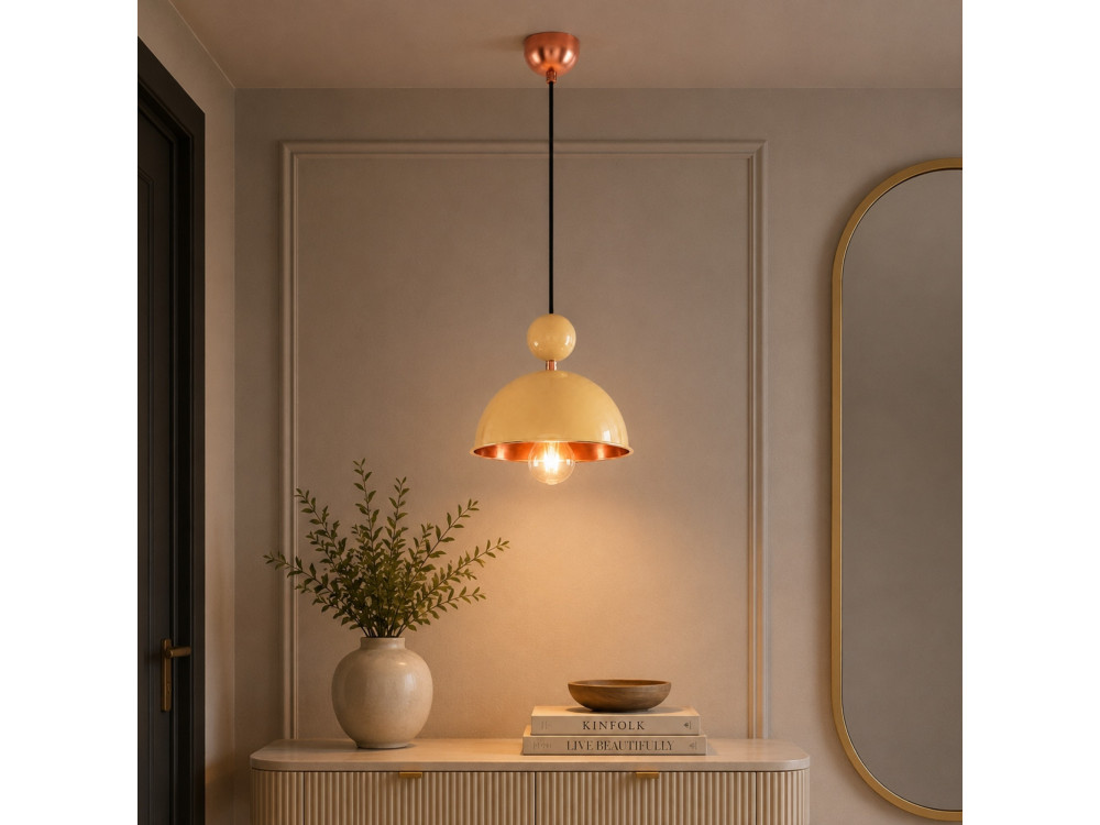 Lampada a sospensione in metallo "Bubble" - 21 x 21 cm - Giallo