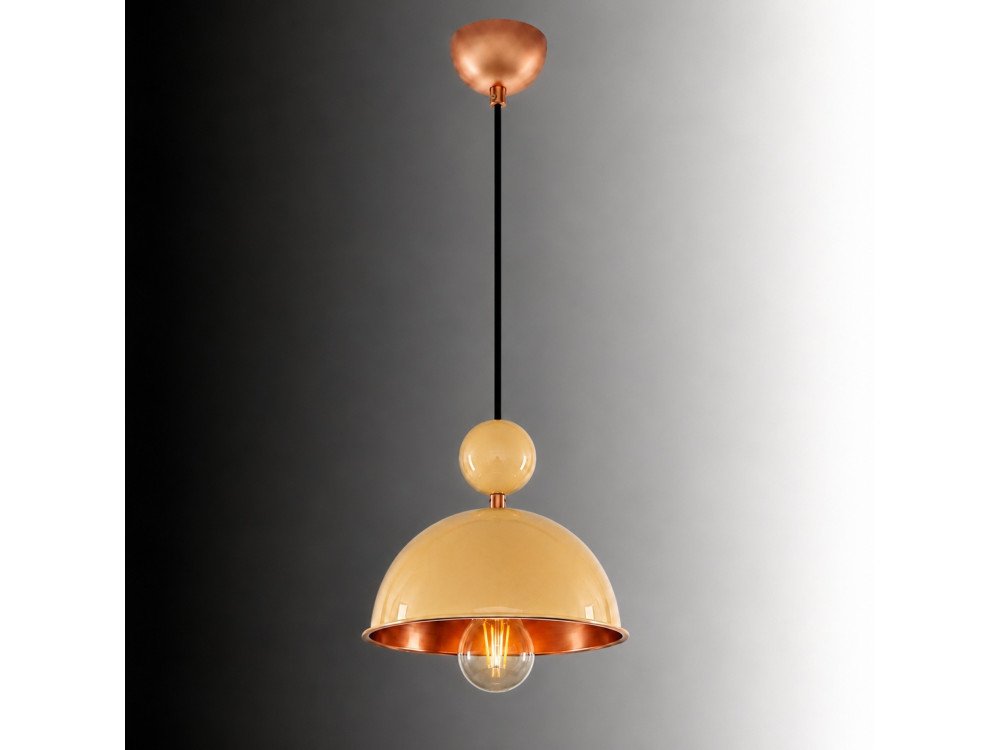 Lampada a sospensione in metallo "Bubble" - 21 x 21 cm - Giallo
