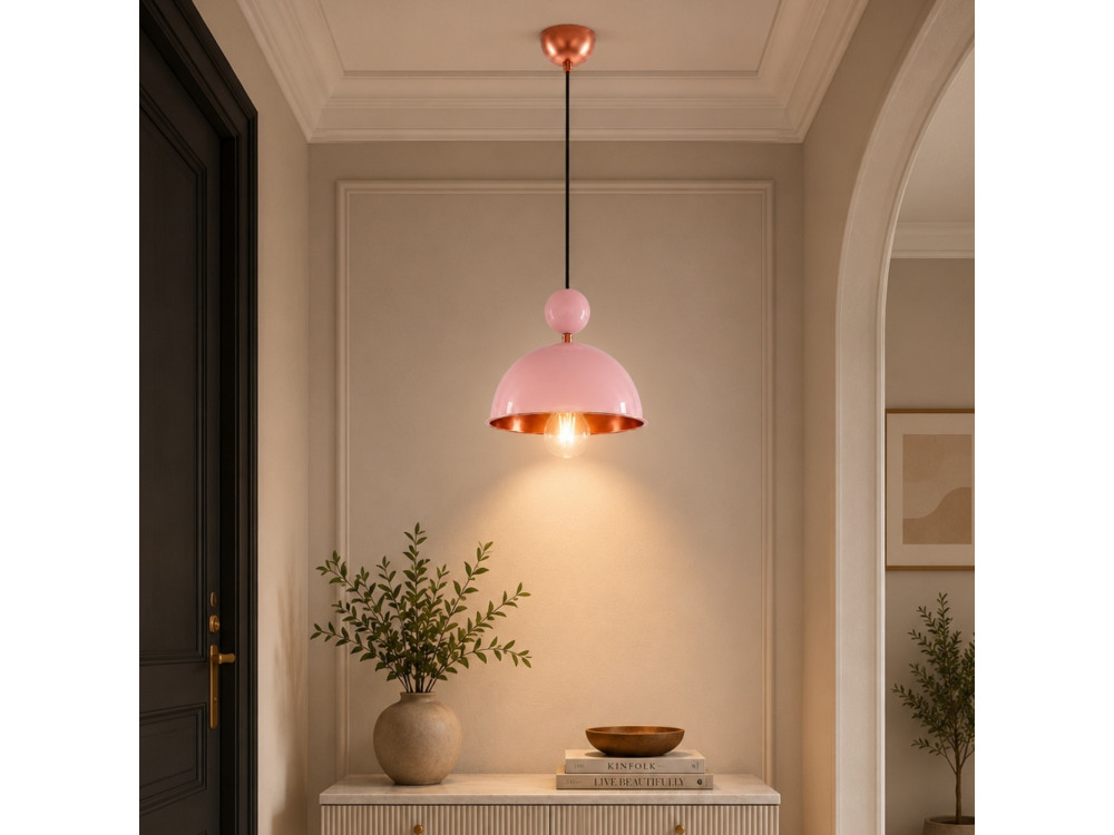 Lampada a sospensione in metallo "Bubble" - 21 x 21 cm - Rosa