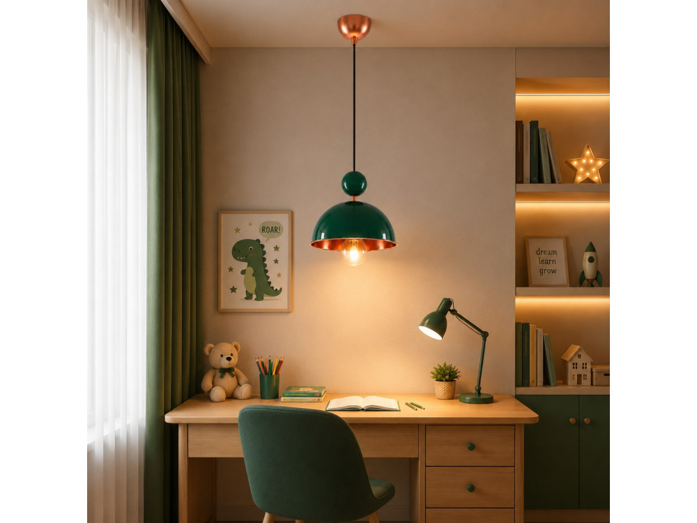 Lampada a sospensione in metallo "Bubble" - 21 x 21 cm - Verde scuro