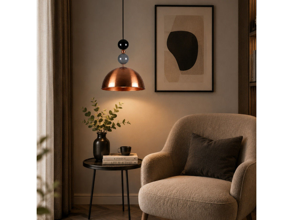 Lampada a sospensione in metallo "Bubble" - 31 x 31 cm - Rame