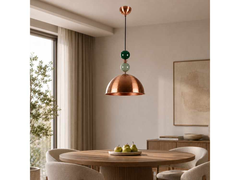 Lampada a sospensione in metallo "Bubble" - 31 x 31 cm - Rame
