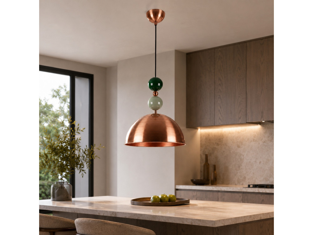 Lampada a sospensione in metallo "Bubble" - 31 x 31 cm - Rame