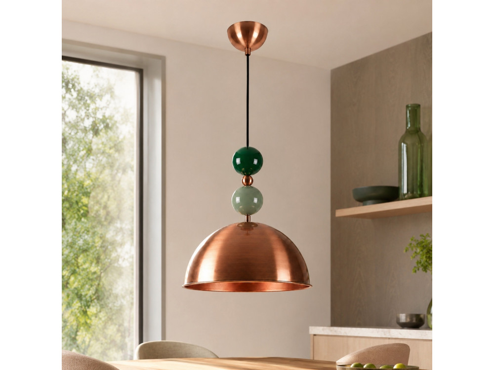 Lampada a sospensione in metallo "Bubble" - 31 x 31 cm - Rame