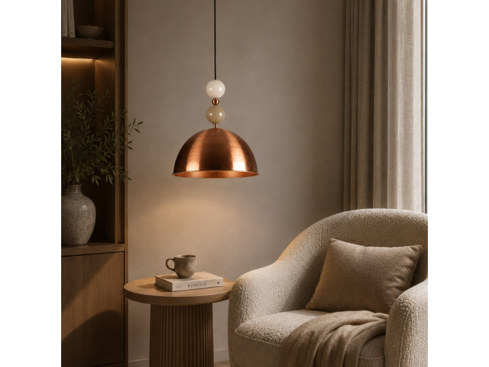 Lampada a sospensione in metallo "Bubble" - 31 x 31 cm - Rame