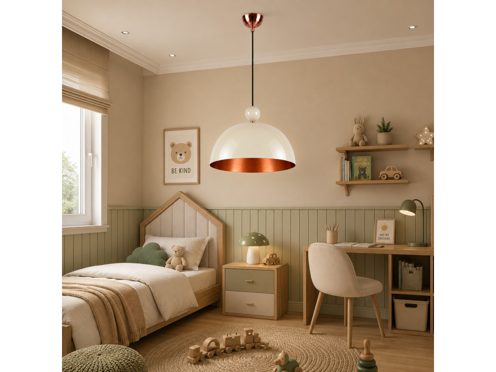 Lampada a sospensione in metallo "Bubble" - 40 x 40 cm - Beige