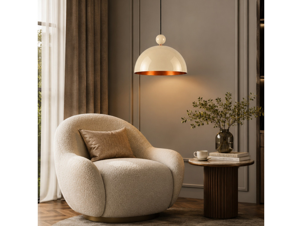 Lampada a sospensione in metallo "Bubble" - 40 x 40 cm - Beige