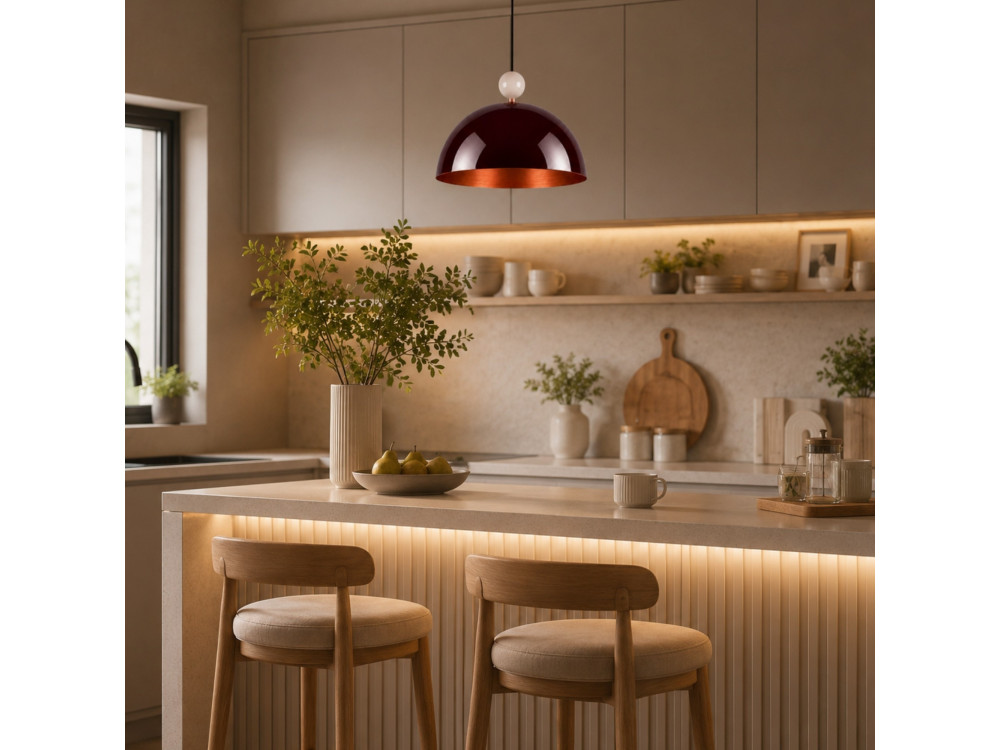 Lampada a sospensione in metallo "Bubble" - 40 x 40 cm - Bordeaux