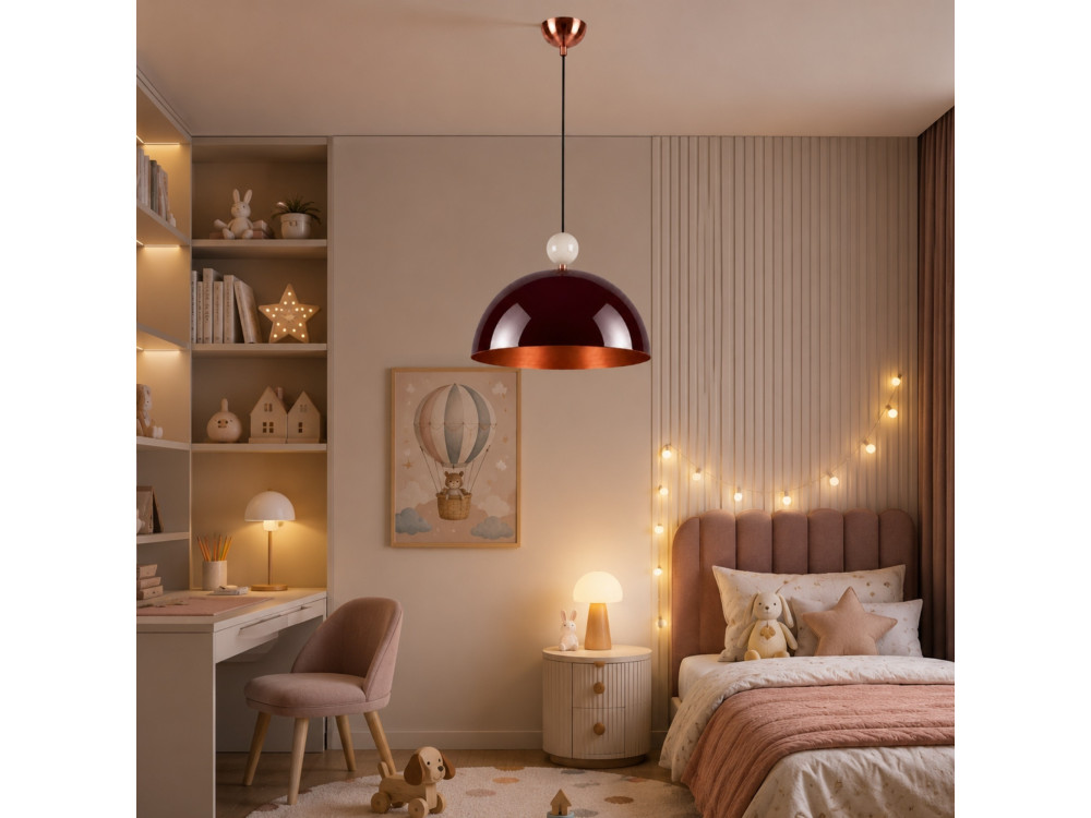 Lampada a sospensione in metallo "Bubble" - 40 x 40 cm - Bordeaux