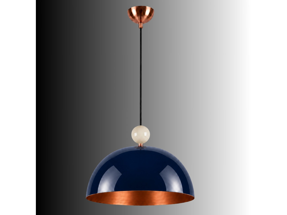 Lampada a sospensione in metallo "Bubble" - 40 x 40 cm - Blu navy