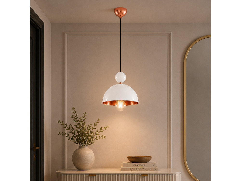 Lampada a sospensione in metallo "Bubble" - 21 x 21 cm - Beige