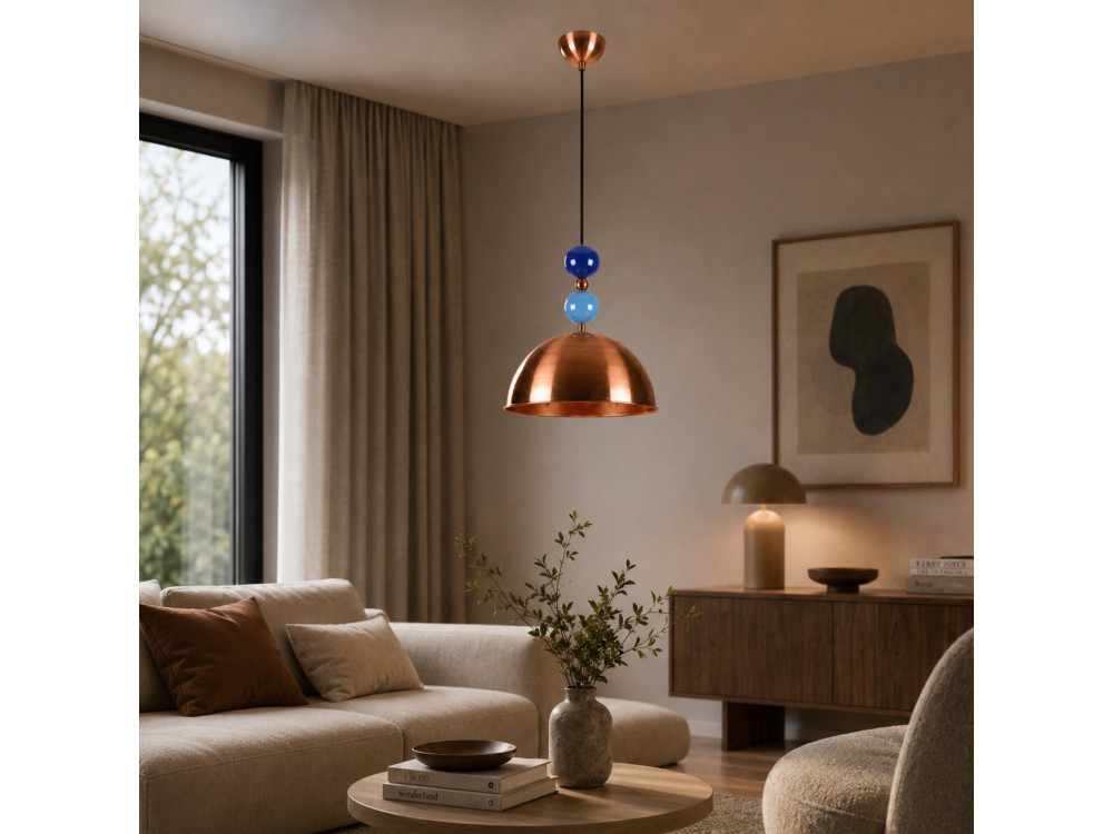 Lampada a sospensione in metallo "Bubble" - 31 x 31 cm - Rame