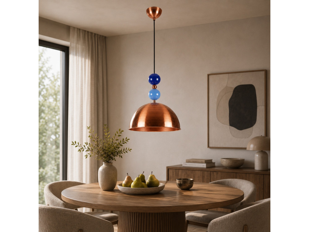 Lampada a sospensione in metallo "Bubble" - 31 x 31 cm - Rame