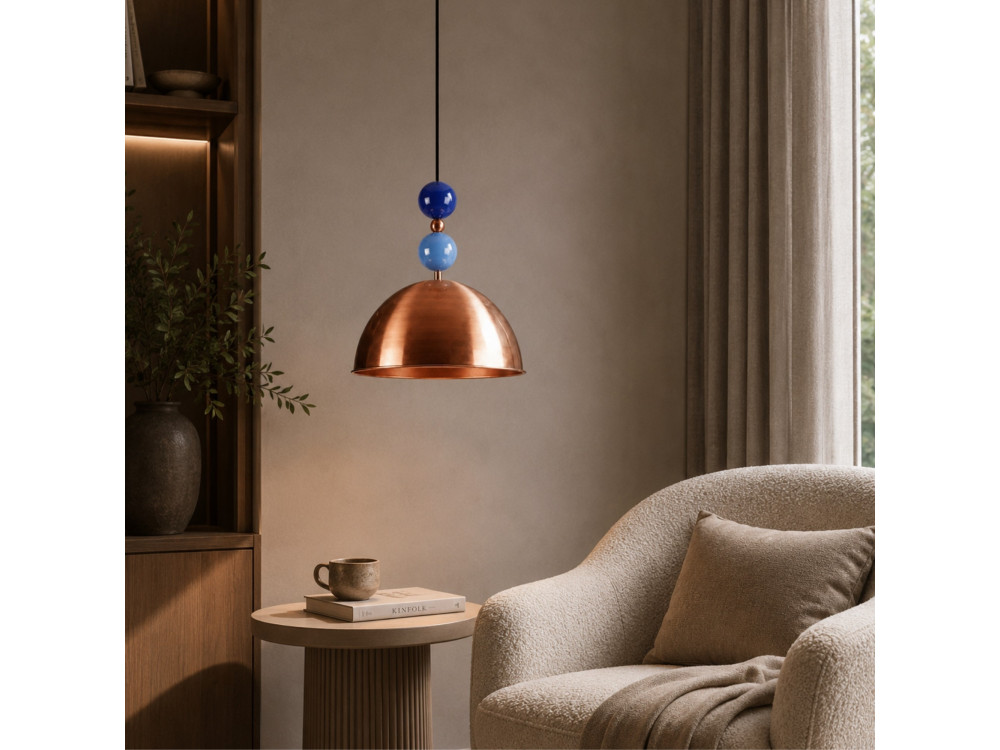 Lampada a sospensione in metallo "Bubble" - 31 x 31 cm - Rame