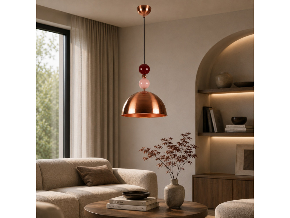 Lampada a sospensione in metallo "Bubble" - 31 x 31 cm - Rame