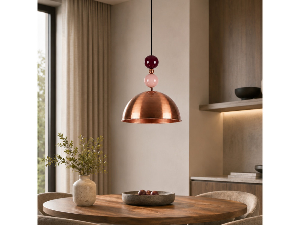 Lampada a sospensione in metallo "Bubble" - 31 x 31 cm - Rame