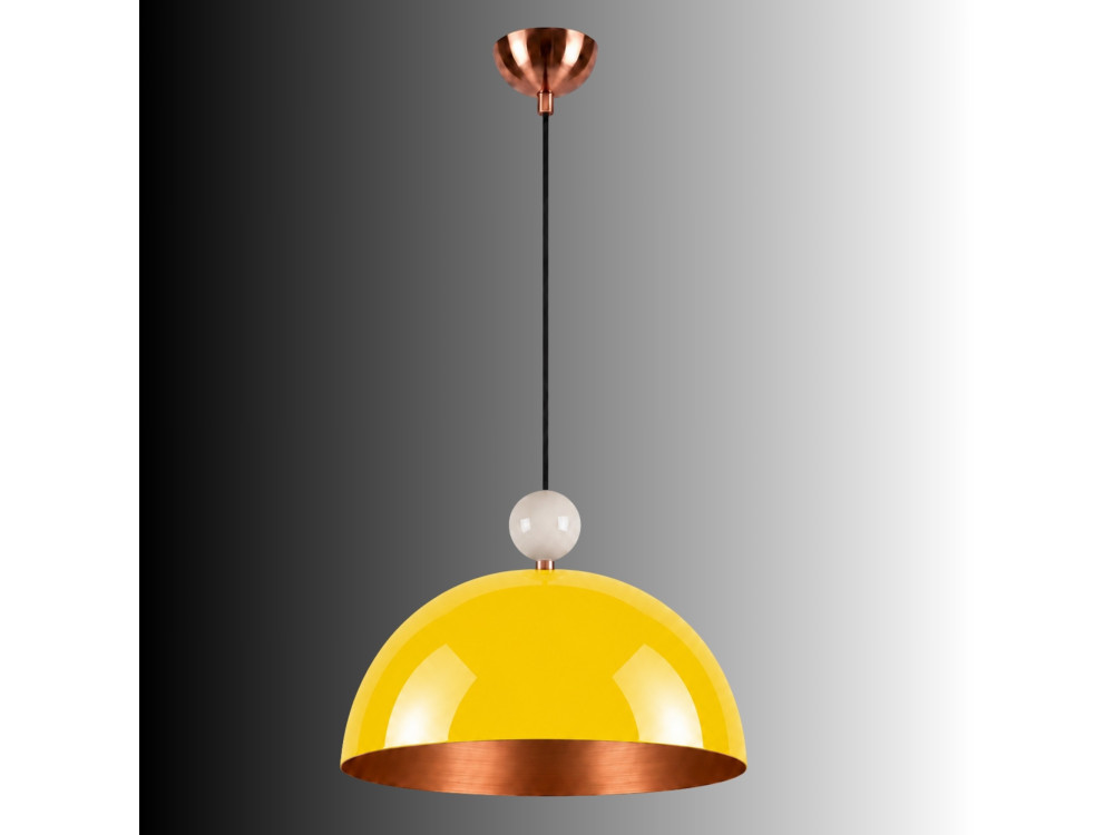 Lampada a sospensione in metallo "Bubble" - 40 x 40 cm - Giallo