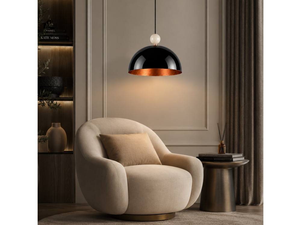Lampada a sospensione in metallo "Bubble" - 40 x 40 cm - Nero