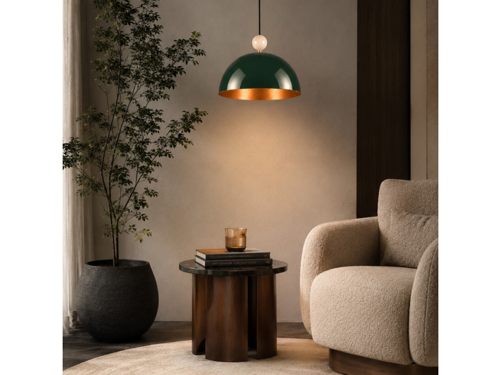 Lampada a sospensione in metallo "Bubble" - 40 x 40 cm - Verde scuro