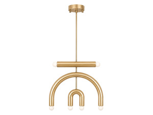 Lampadario in metallo "Vento" - 50 x 10 cm - Giallo