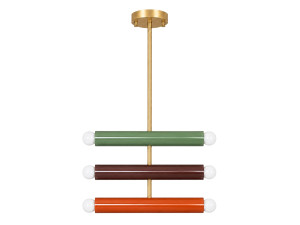 Lampadario in metallo "Vento" - 35 x 10 cm - Verde