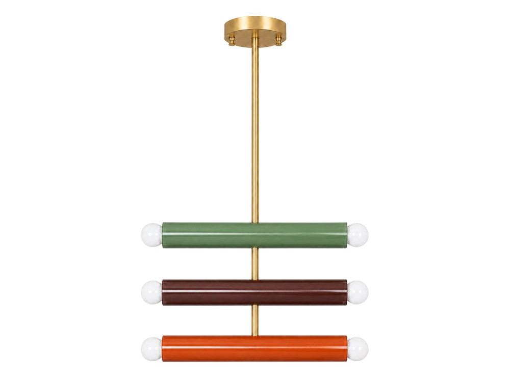 Lampadario in metallo "Vento" - 35 x 10 cm - Verde