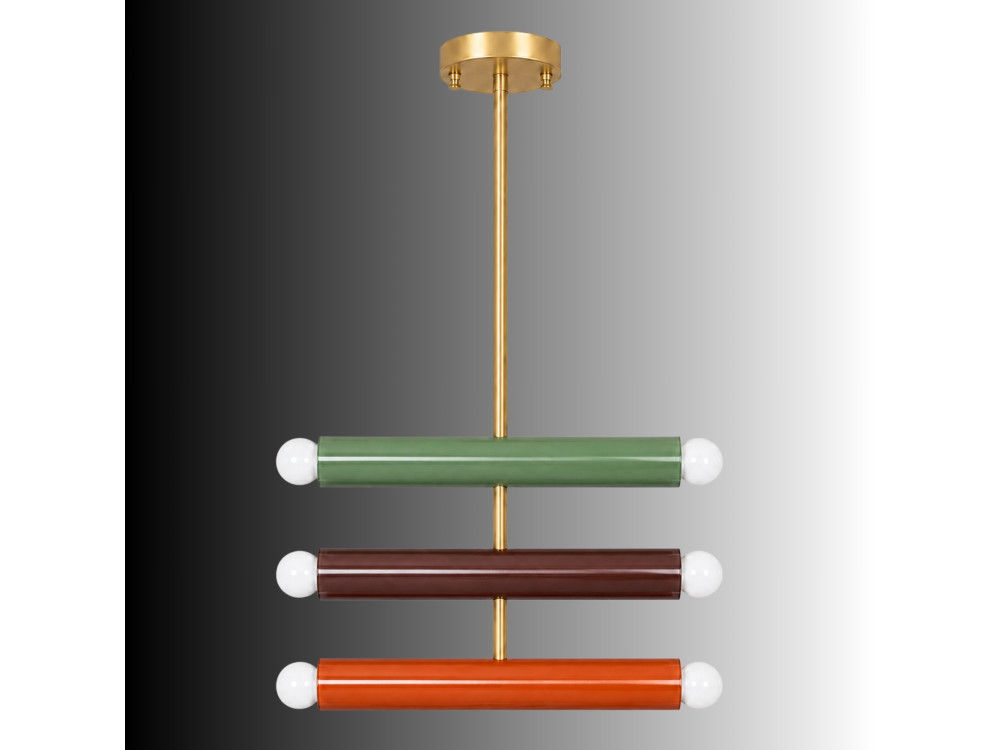 Lampadario in metallo "Vento" - 35 x 10 cm - Verde