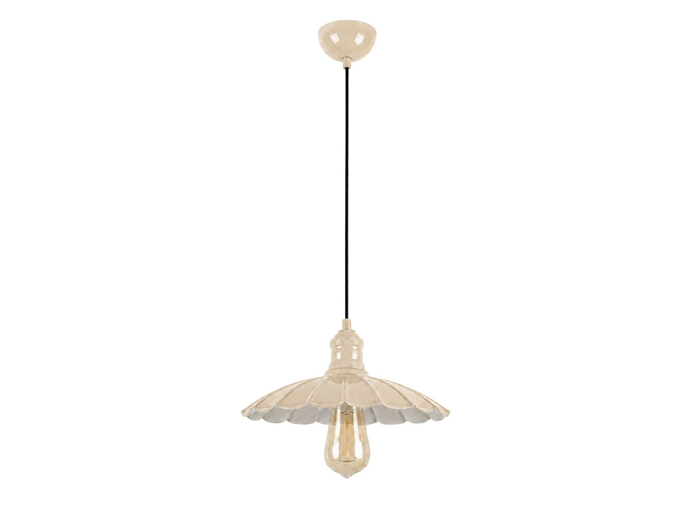 Lampada a sospensione in metallo "Volan" - 25 x 25 cm - Beige