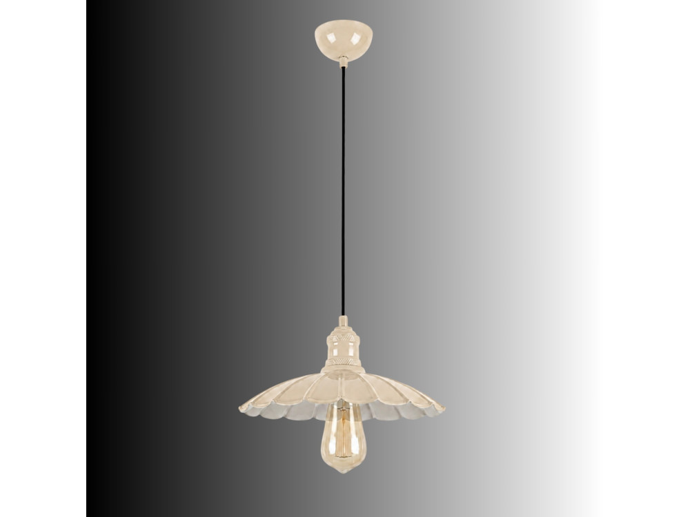 Lampada a sospensione in metallo "Volan" - 25 x 25 cm - Beige
