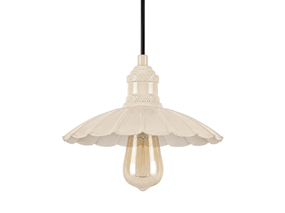 Lampada a sospensione in metallo "Volan" - 25 x 25 cm - Beige