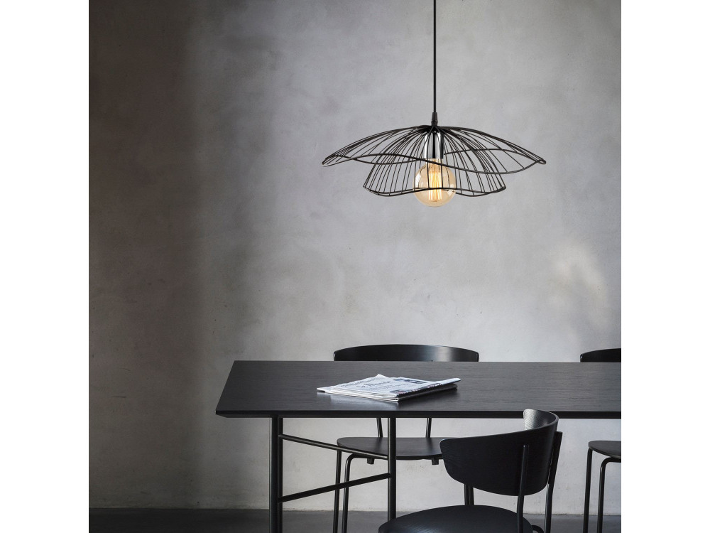 Lampada a sospensione in metallo "Tel" - 50 x 50 cm - Nero