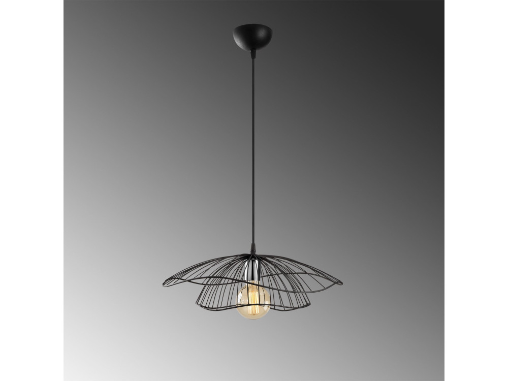Lampada a sospensione in metallo "Tel" - 50 x 50 cm - Nero